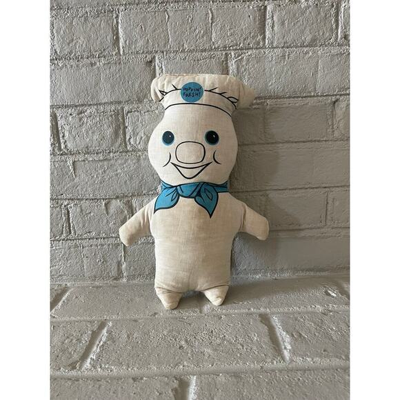 Vintage Pillsbury Doughboy Poppin Fresh Stuffed Cloth Plush Toy Doll 14” - Picture 1 of 5
